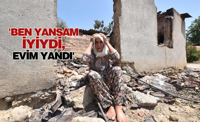 Evi yanan Nazife Nine'nin gözyaşları