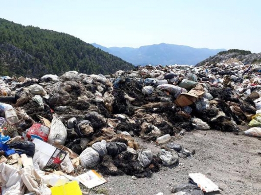 Gündoğmuş'ta kurban derileri çöpe atıldı