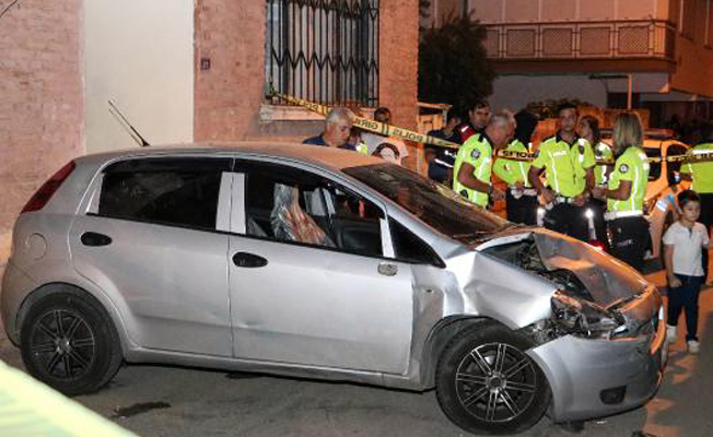 Otomobilin çarptığı Dudu, duvar ile kamyonet arasına sıkıştı