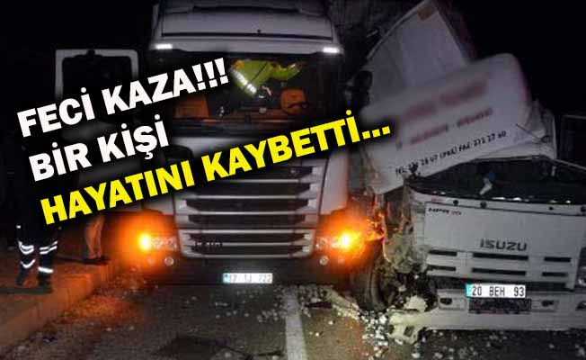 Kamyonet TIR'a çarptı!