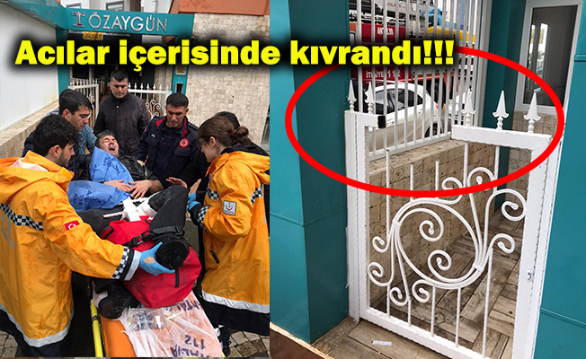 Korkunç Kaza... Bacağına demir korkuluk saplandı!