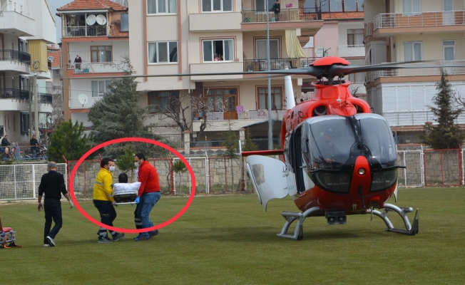 Kalp krizi geçiren vatandaşa hava ambulansı yetişti