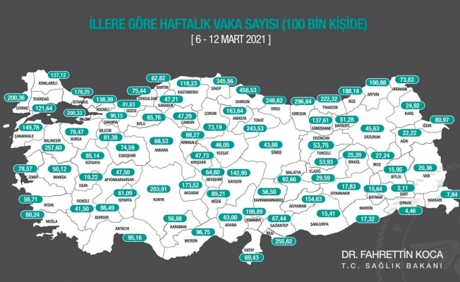 Antalya vaka sayısında kırmızı bölgeye dayandı