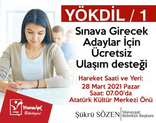 Yök-Dil sınavına ücretsiz araç