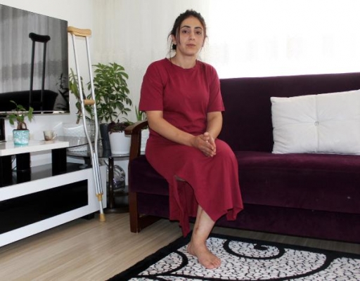 Bacağını kaybeden kadının 'tahliye' isyanı