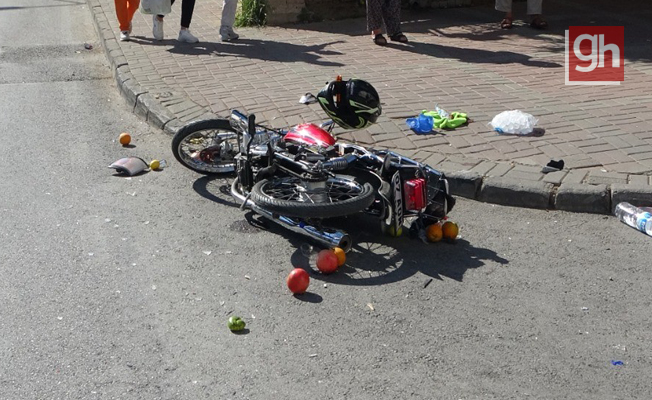Cipin çarptığı motosiklet sürücüsü metrelerce sürüklendi