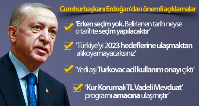 Cumhurbaşkanı Erdoğan'dan önemli açıklamalar