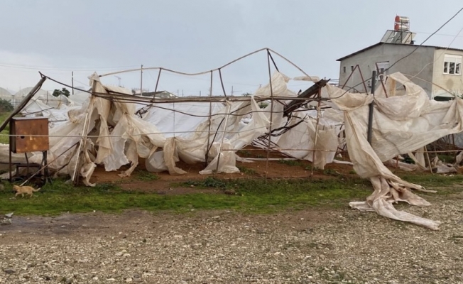 Aksu'da çıkan hortum onlarca seraya zarar verdi