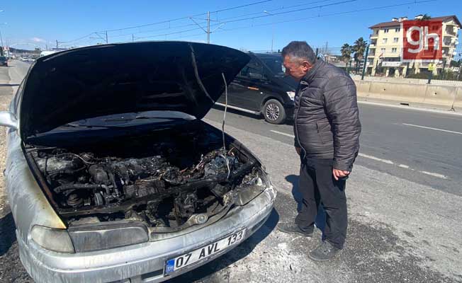 Aksu’da seyir halindeki otomobil yandı