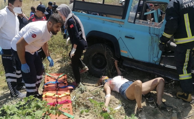 Antalya’da safari cipi şarampole yuvarlandı!