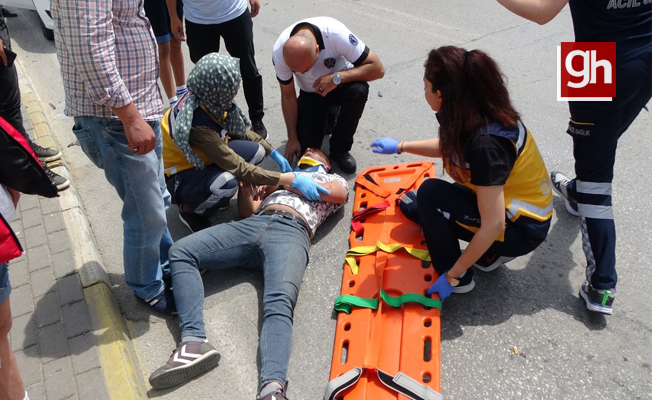 Motosiklet sürücüsü metrelerce savruldu