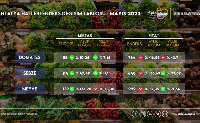 Antalya'da sebze fiyatlarında yüzde 36,69 düşüş Antalya'da sebze fiyatlarında yüzde 36,69 düşüş