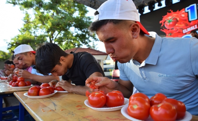 Elmalı’da domates festivali renkli görüntülere sahne oldu
