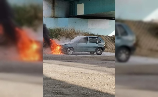 Çalıştırılan otomobil alev aldı Çalıştırılan otomobil alev aldı