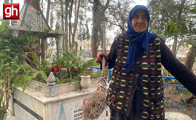 Raziye teyze 20 yıldır mezarlığı tek başına temizliyor