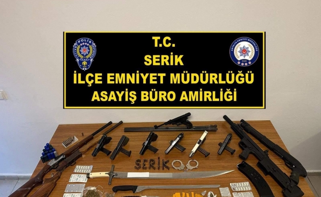  Serik’te silah ve uyuşturucu operasyonu: 16 şüpheli yakalandı