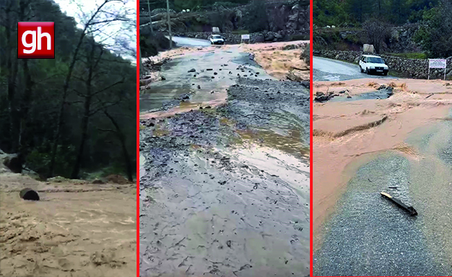Alanya'da sağanak sonrası su taşkını köprüde zarara neden oldu