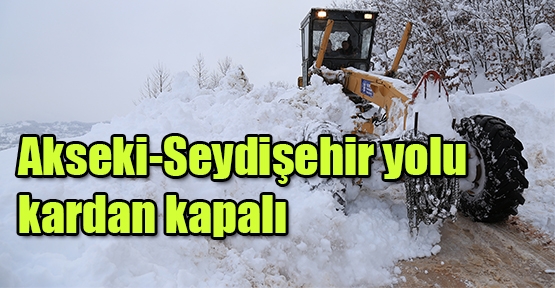 Akseki- Seydişehir yolu kardan kapalı