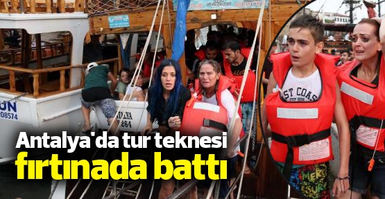 Antalya'da tur teknesi fırtınada battı; 79 kişi kurtarıldı, 2 kişi aranıyor
