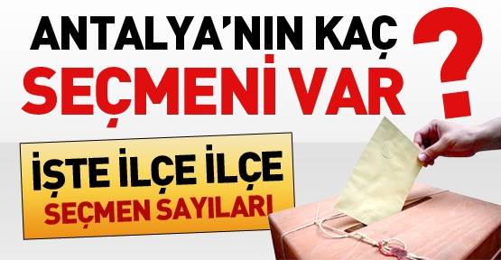 Antalya’nın kaç seçmeni var?