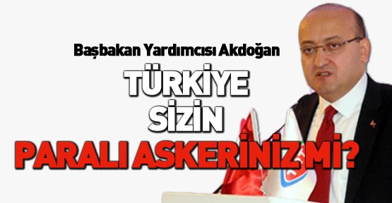 Başbakan Yardımcısı Akdoğan : TÜRKİYE SİZİN PARALI ASKERİNİZ Mİ ?