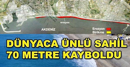 Dünyaca ünlü sahil 70 metre kayboldu