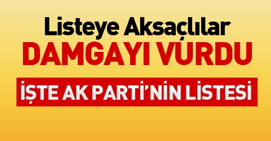 İŞTE AK PARTİ'NİN LİSTESİ