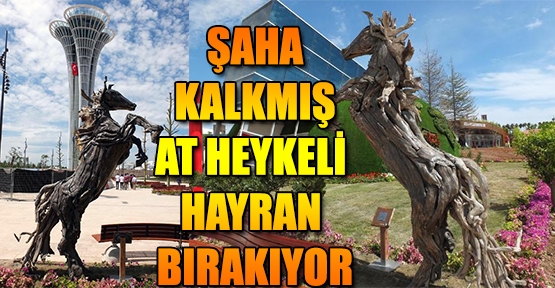 Şaha kalkmış at heykeli hayran bırakıyor