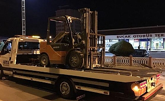 Forklift hırsızı yakalandı