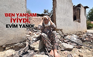 Evi yanan Nazife Nine'nin gözyaşları