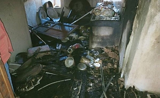 Alanya'da yangın çıkan ev kül oldu