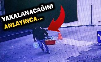 Çaldığı ürünleri bırakıp kaçtı