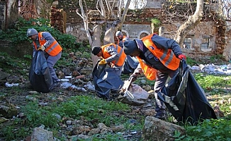 Tarihi Kaleiçi'nde temizlik çalışması