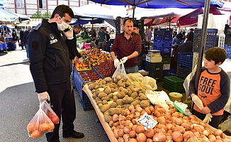 Kepez zabıtası yaşlılar için alışverişte