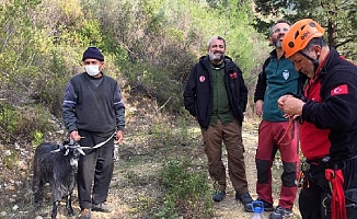 Kayalıklarda mahsur kalan keçi kurtarıldı