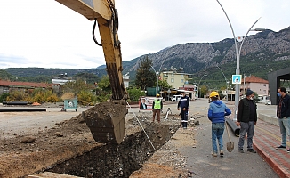 Kemer Kuzdere’de alt yapı çalışması sürüyor   