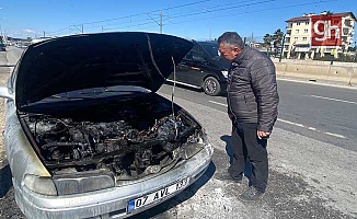 Aksu’da seyir halindeki otomobil yandı