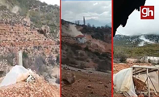 Antalya'da dağdan gelen kaya paniği