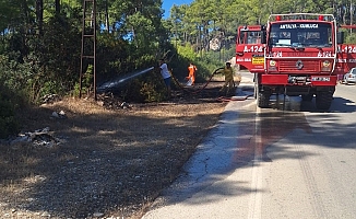  Kumluca'da 4 ayrı noktada çıkan eş zamanlı yangında sabotaj şüphesi
