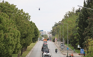 Antalya’da helikopter destekli polis korteji