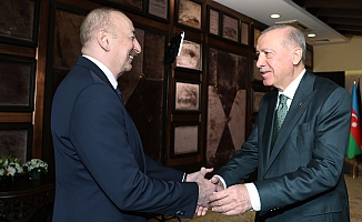Cumhurbaşkanı Erdoğan, Azerbaycan Cumhurbaşkanı Aliyev ile görüştü