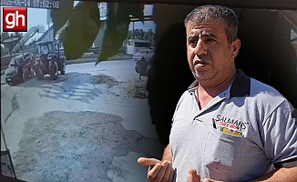 Yeni aldığı araca traktör çarpıp kaçtı!