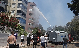 Antalya'da orman yangınında apartmanın 7. katına sıçrayan kıvılcıma TOMA müdahale etti