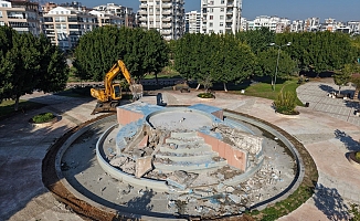 İklim dostu değişim...Süs havuzları kaldırılıyor, yerine yeşil alan geliyor!