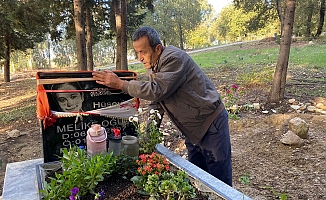 Mezarlığa diktiği çiçeklere hırsızlar musallat oldu!