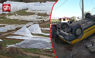 Antalya'da hortum felaketi... Seralar uçtu, araçlar ters döndü!