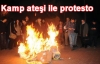 Kamp ateşi ile protesto eylemi