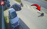 Sürücü metrelerce savruldu!